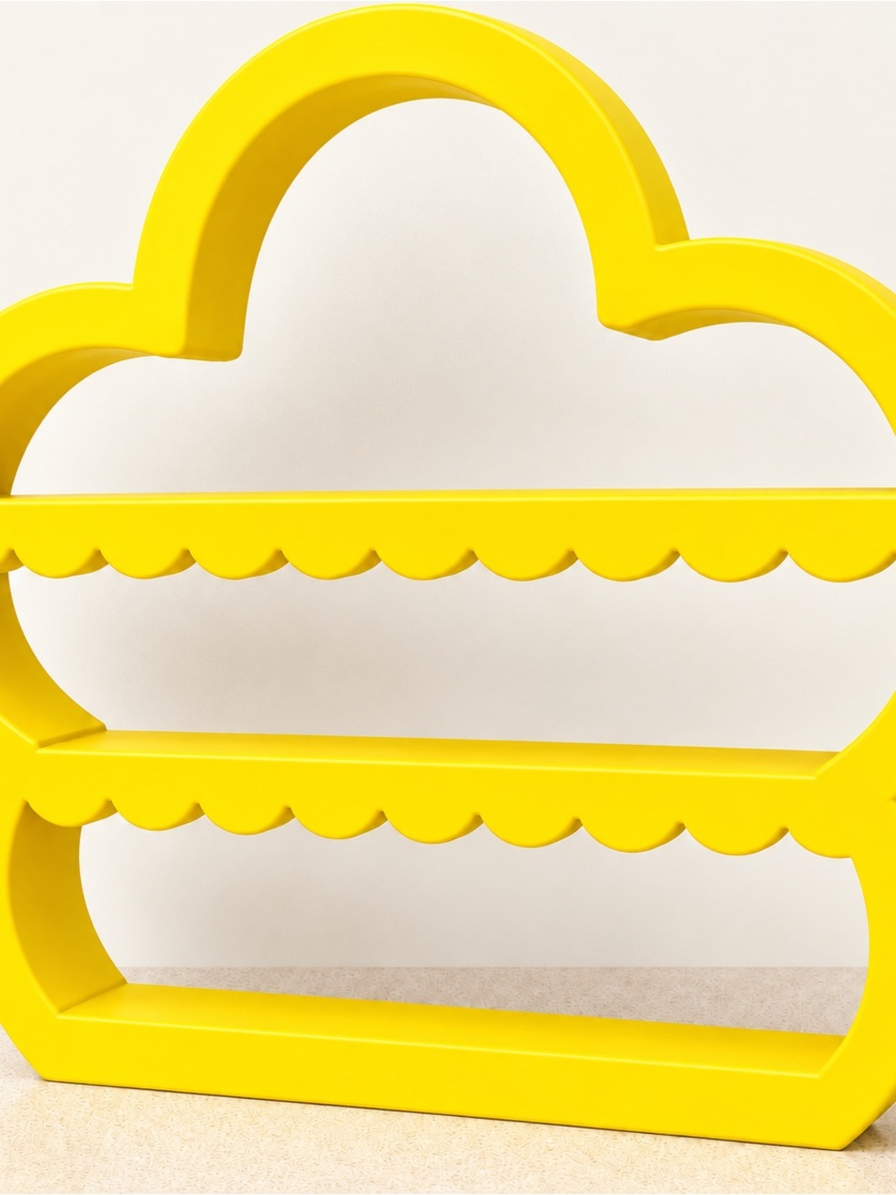 Yellow flower scallop detail tabletop shelf | new!